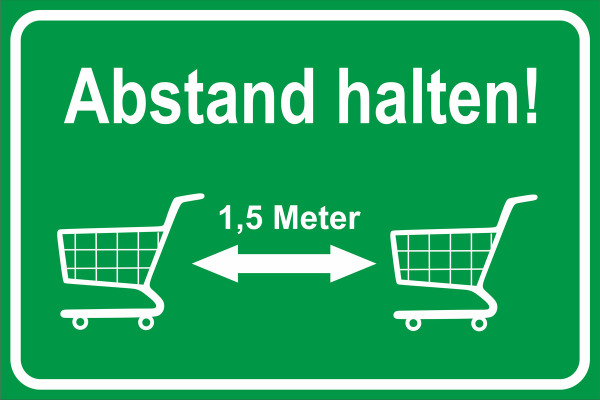 Hinweisschild  " Abstand halten "
